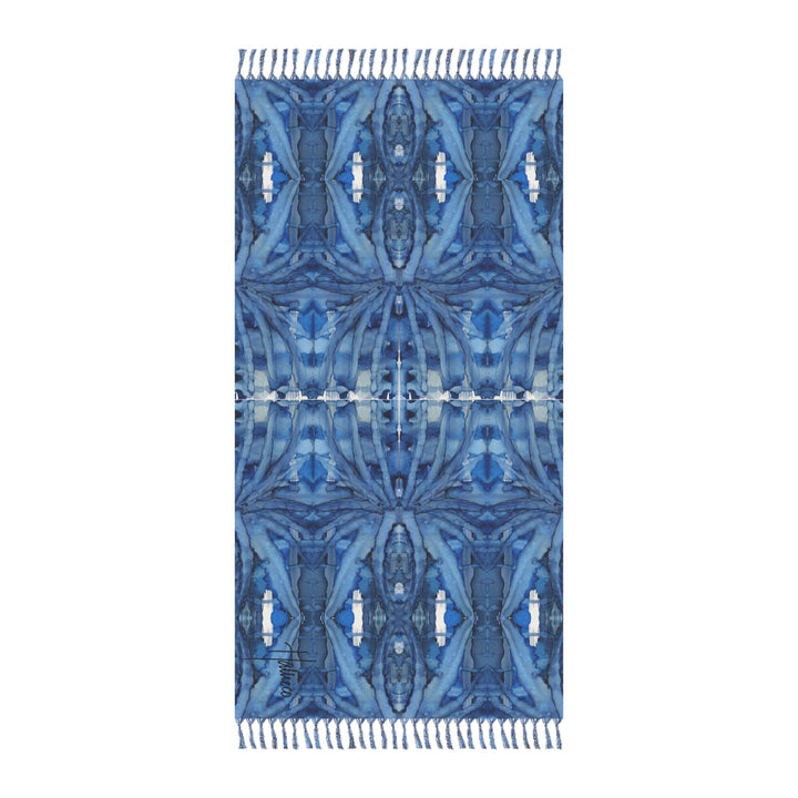 Botanical Bleu oversized beach towel